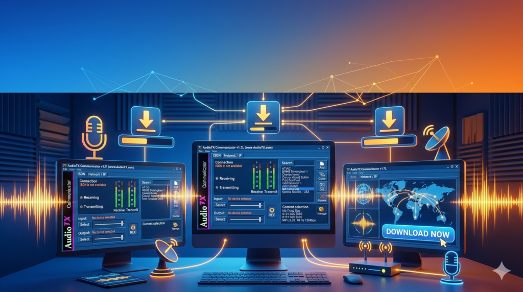 AudioTX Communicator v1.7L (High-Fidelity IP Audio Transmission Software)