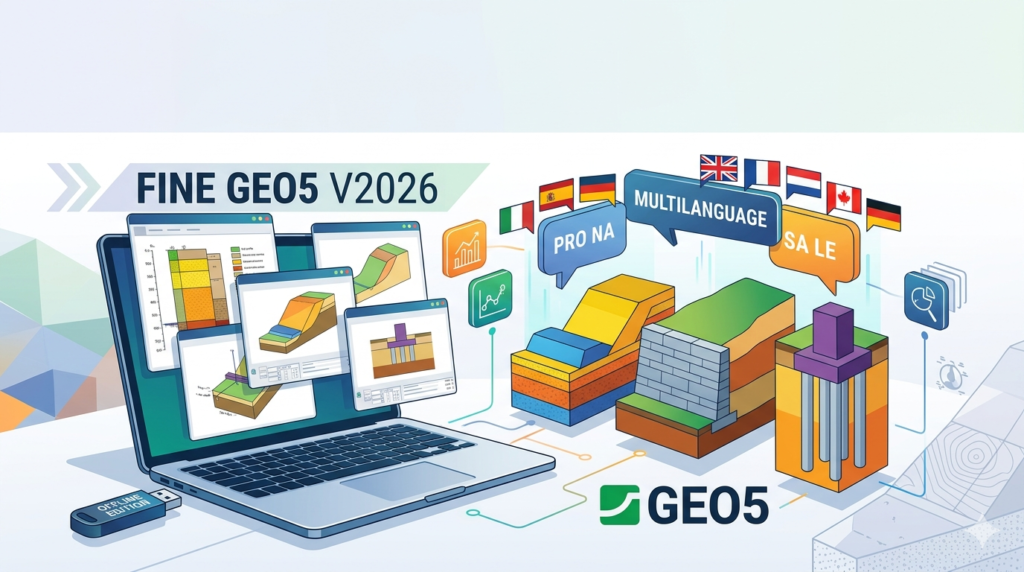 GEO5 V2026 Offline Edition (Geotechnical Software with Integrated Drawing Editor)