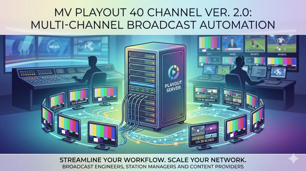MV Playout 40 Channel Ver.2.0 (Multi-Channel Broadcast Automation Software)