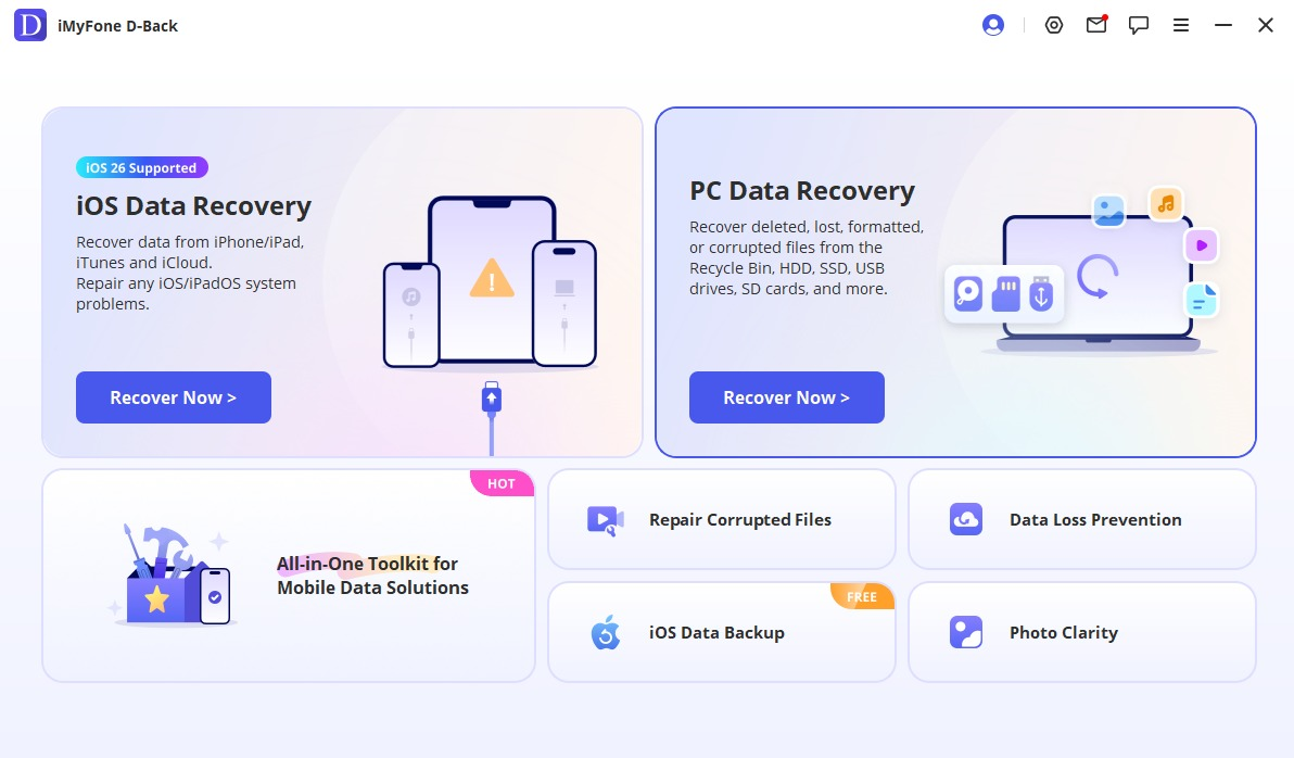 iMyFone D-Back - Data Recovery Software