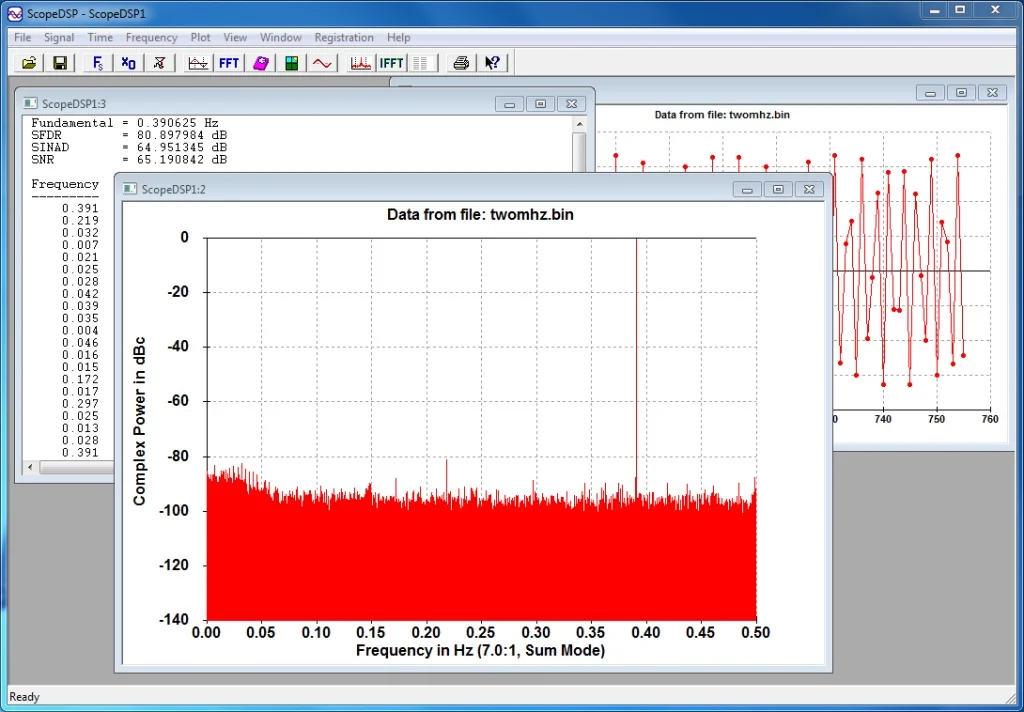Scopedsp fft spectral analysis software