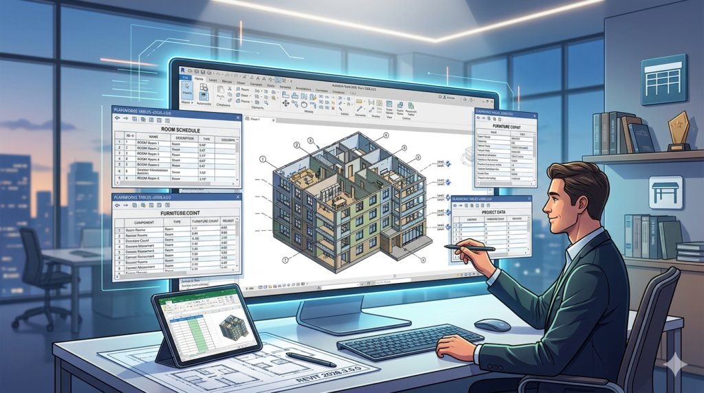 Planworks Tables Revit 2026 (Data Extraction Software)